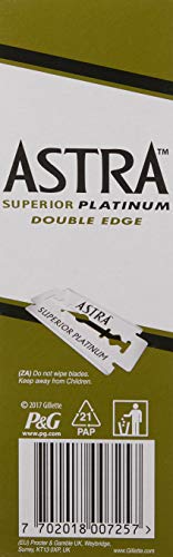 Astra Platinum Double Edge Safety Razor Blades,100 Count (Pack of 2)