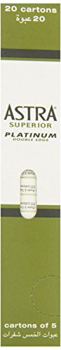 Astra Platinum Double Edge Safety Razor Blades,100 Count (Pack of 2)