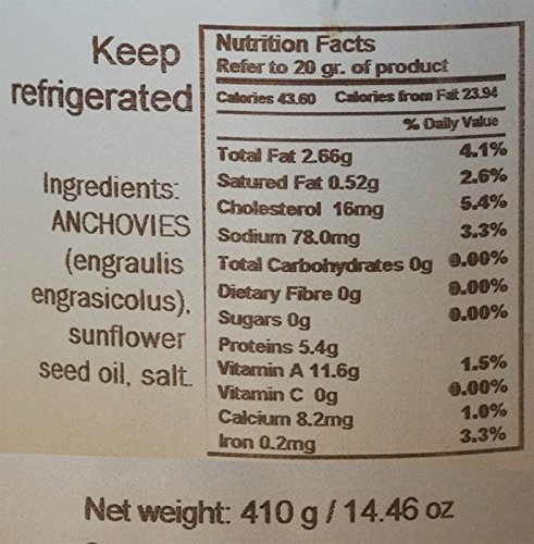 Delfino Battista Anchovies Fillet in Oil from Cetara, Italy | 14.5 Ounce | Pack of 2