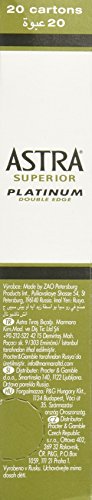 Astra Platinum Double Edge Safety Razor Blades,100 Count (Pack of 2)