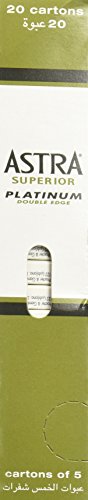 Astra Platinum Double Edge Safety Razor Blades,100 Count (Pack of 2)