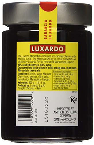 Luxardo Gourmet Maraschino Cherries 400G Jar - Italian Made
