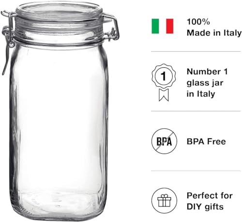 Italian Made Bormioli Rocco Fido Jar, 50.75 Oz