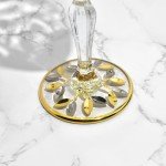 Italian Crystal Flowervine Wine Glasses, Platinum/Gold, Set of 2