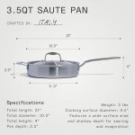 Italian Crafted 3.5 Quart Stainless Steel Sauté Pan