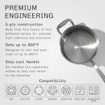 Italian Crafted 4 Quart Stainless Steel Saucepan