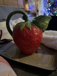 Italian Vintage Strawberry Ceramic Pitcher 1983