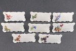 Vintage Floral Porcelain Place Card Holders - Italy