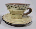 Italian Handmade Cup and Saucer Set - Earth Tones
