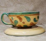 Hand-Painted Italian Vintage Coffee Cups and Plates