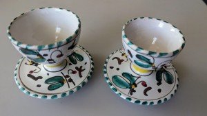 Hand-Painted Vintage Egg Cup and Saucer Set