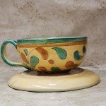 Hand-Painted Italian Vintage Coffee Cups and Plates
