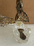 Italian Vintage Crystal Swan Salt Cellar with Spoon
