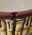 Italian Bamboo Pattern Teacups & Saucers - 2 Sets