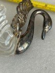 Italian Vintage Crystal Swan Salt Cellar with Spoon