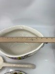 Italian Vintage Floral Soup Tureen with Spoon