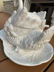 Italian Vintage White Ceramic Swan Tureen Set