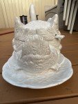 Italian Vintage White Ceramic Swan Tureen Set