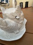 Italian Vintage White Ceramic Swan Tureen Set