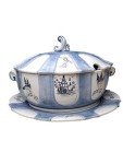 Italian Vintage Blue & White Soup Tureen Set