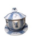 Italian Vintage Blue & White Soup Tureen Set