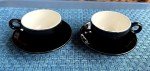 Italian Porcelain Espresso Cups & Saucers Set