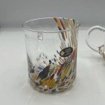 Italian Murano White Crystal Confetti Mugs - Set of 2