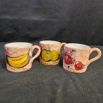 Hand-Painted Italian Pottery Mug Set of 3