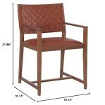 Modern Beech Wood and Leather Armchair in Brown