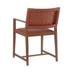 Modern Beech Wood and Leather Armchair in Brown