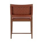 Modern Beech Wood and Leather Armchair in Brown