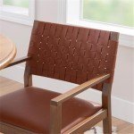 Modern Beech Wood and Leather Armchair in Brown