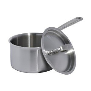 Italian Made 2 Quart Stainless Steel Saucepan with Lid