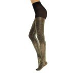 Italian Lurex Glitter Tights - Black/Gold 60 DEN