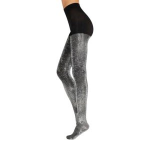 Italian Lurex Glitter Tights - Black/Silver 60 DEN