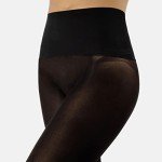 Italian Seamless Opaque Tights in Black
