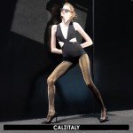 Italian Lurex Glitter Tights - Black/Gold 60 DEN