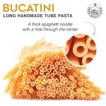 Morelli Bucatini Pasta Noodles - Premium Organic Italian Pasta from Italy - Handcrafted, Family Owned Gourmet Pasta Brand - Durum Wheat Semolina Pasta 17.6oz / 500g - Pack of 2