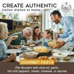 Morelli Bucatini Pasta Noodles - Premium Organic Italian Pasta from Italy - Handcrafted, Family Owned Gourmet Pasta Brand - Durum Wheat Semolina Pasta 17.6oz / 500g - Pack of 2