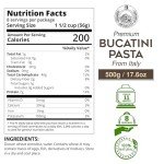 Morelli Bucatini Pasta Noodles - Premium Organic Italian Pasta from Italy - Handcrafted, Family Owned Gourmet Pasta Brand - Durum Wheat Semolina Pasta 17.6oz / 500g - Pack of 2