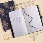 Italian Handmade Writing Journal - Ivory Paper - Vintage Travel Diary