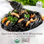 Morelli Squid Ink Pasta Linguine- Organic Italian Pasta - Black Pasta Noodles - Durum Wheat Semolina - Nero Di Seppia Made in Italy - 8.8oz / 250g (pack of 2)