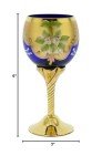 Murano Glass Wine Glasses Set with 24K Gold Leaf