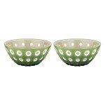Guzzini Le Murrine 4.7" Bowl Set - Moss Green & Sand - Mixing Bowl