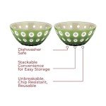 Guzzini Le Murrine 4.7" Bowl Set - Moss Green & Sand - Mixing Bowl