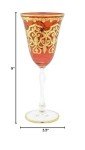 Murano Glass Wine Glasses 24K Gold Leaf, Red, Set