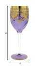Murano Glass Wine Glasses with 24K Gold - Purple