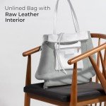 Italian White Leather Tote Bag for Women