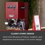 Gaggia RI9380/47 Classic Pro Espresso Machine, Cherry Red