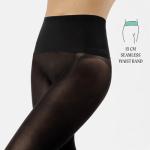 Italian Seamless Opaque Tights in Black